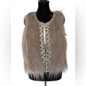Cache M white/cream/silver beautiful vest with ring stones. Great condition -
